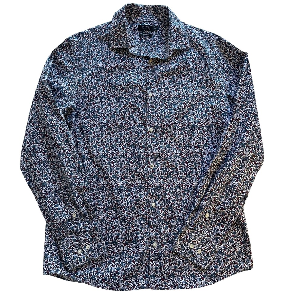 Galeries Lafayette Floral Print Men's Long Sleeve Button Down Shirt Size 41/42‎